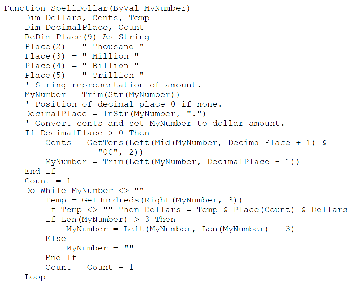 Convert Numbers to Words in USD